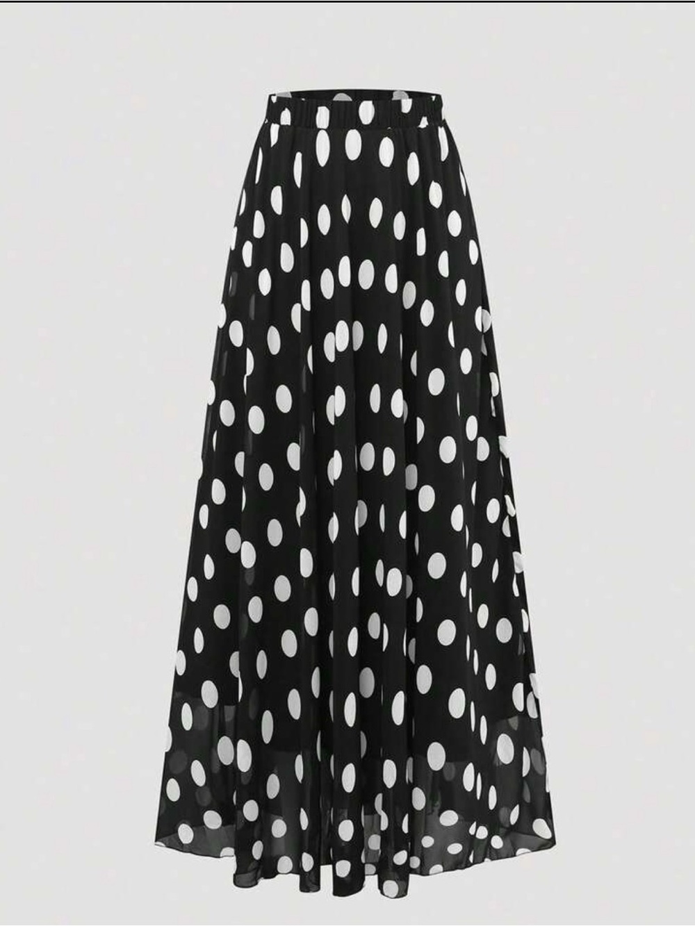 Black & White Polka Dot Maxi Skirt
